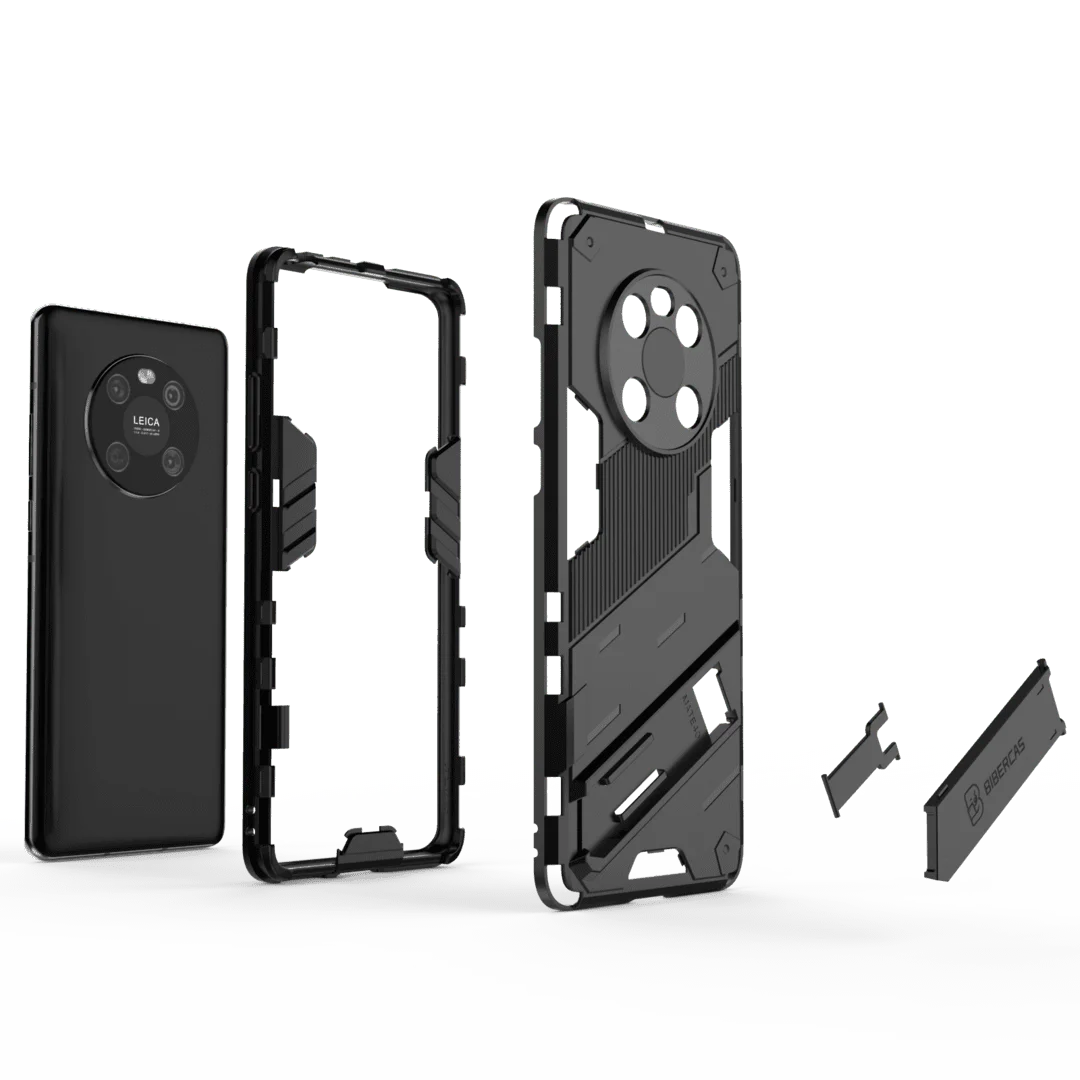 for huawei mate 40 30 pro hard rubber armor bracket cover case punk stlye protect shockproof for p 50 nova 8 pro free global shipping