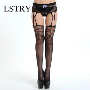 Женские сексуальные чулки, нижнее белье с открытой промежностью, кружевные эластичные прозрачные черные Открытые колготки, эротические прозрачные колготки до бедра