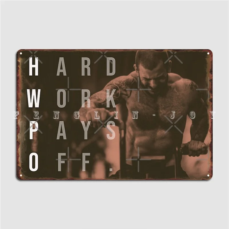 Коврик Фрейзер Кроссфит тяжелая работа оплачивает Hwpo металлический плакат для клуба паба гаража украшения стены Искусственные плакаты