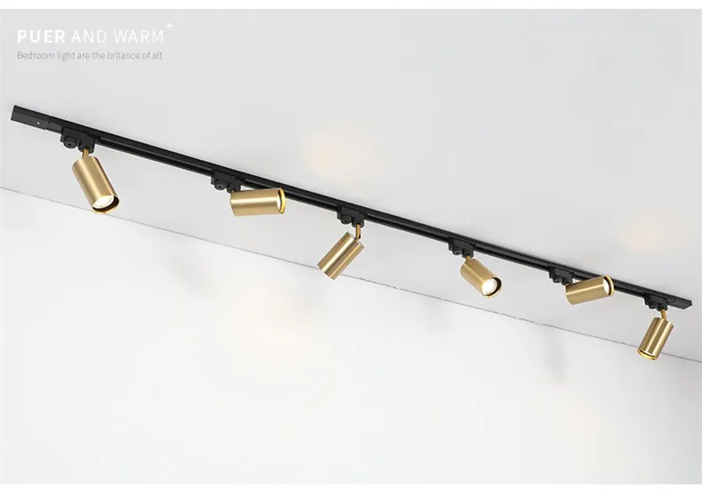 Modern Golden Ceiling Lights Wrought Aluminium LED Ceiling Lamps Rail Track Lamps For Living Room Kitchen Home Lighting Fixtures