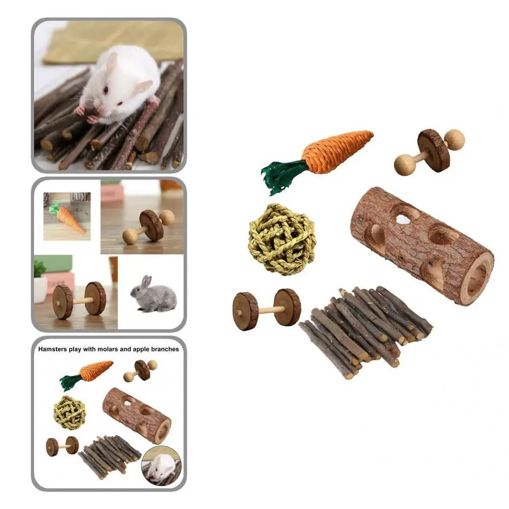 

6Pcs/Set Excellent Relieve Anxiety Rabbit Toy Hamster Toy Portable Promote Stomach Health
