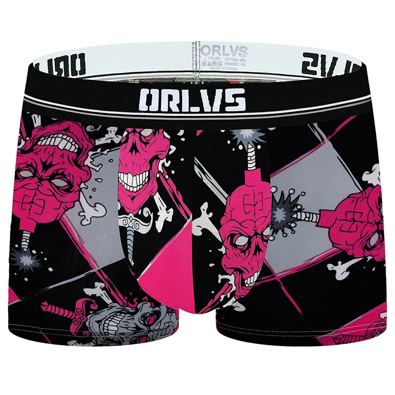ORLVS Брендовое Мужское нижнее белье мужские сексуальные боксеры cueca masculina дышащие Ropa Interior hombre мужские трусы-боксеры calzoncillo hombre - Цвет: OR303-red