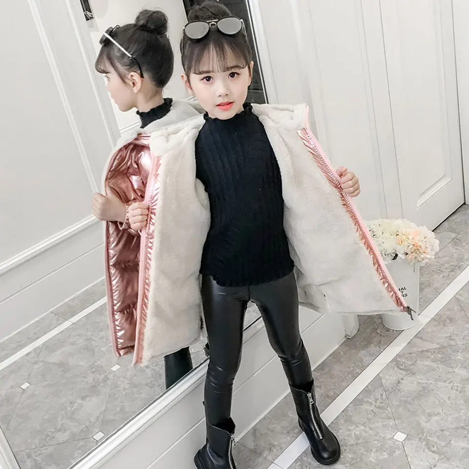 2019 на осень зиму теплая пуховая куртка с длинными рукавами для маленьких