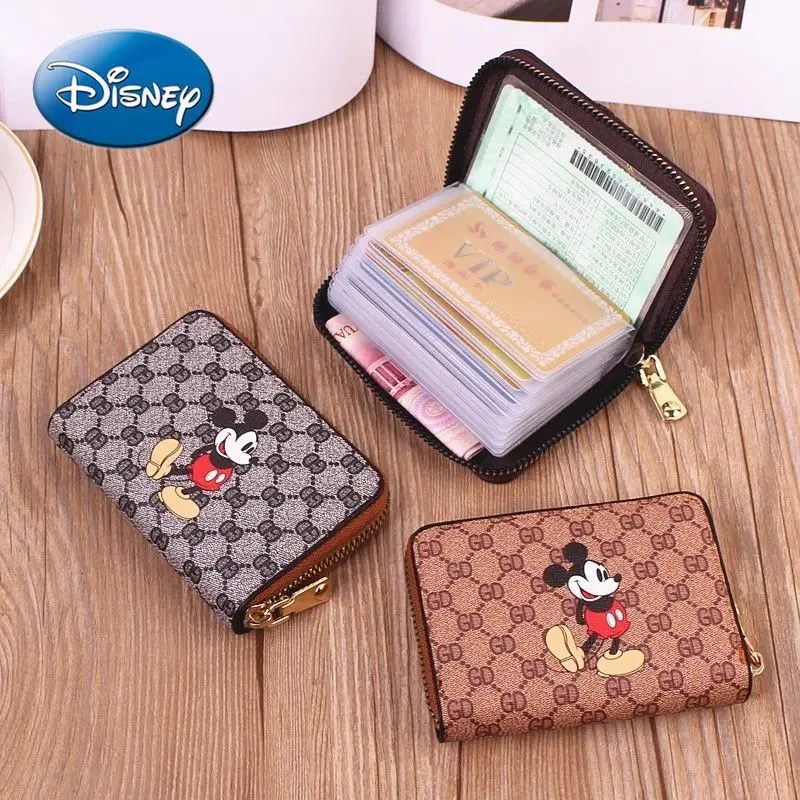 

Disney Fashion Cartoon Card Holder Ladies Coin Purse Multi-Card Position Leather Case Business Card Case Short Ladies Wallet