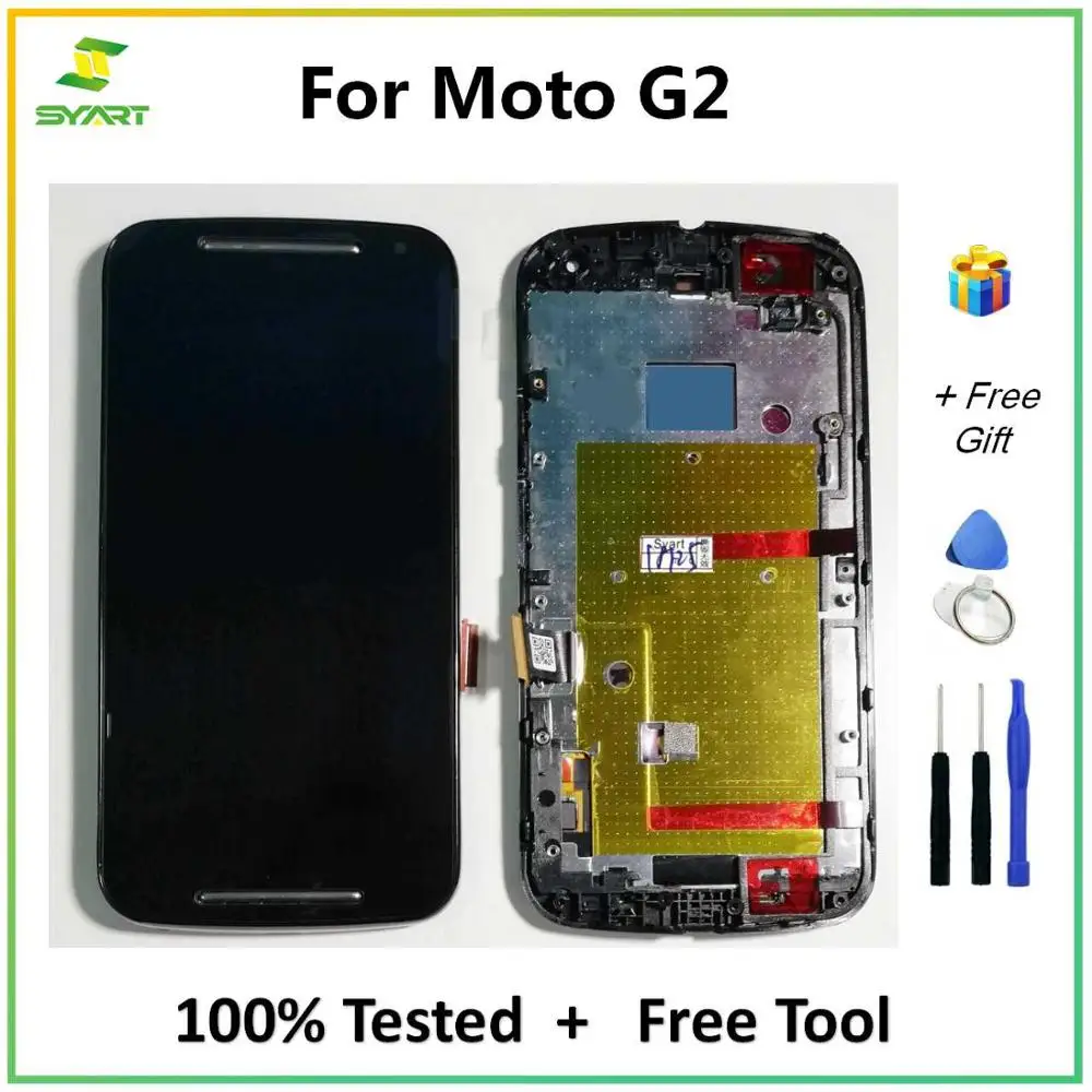 

SYART для Motorola Moto G2 G 2 2nd Gen XT1063 XT1064 XT1068 XT1069 ЖК-дисплей сенсорный экран дигитайзер с рамкой сборка + Инструменты