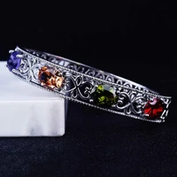 2021 new luxury color bracelet zircon cuff bracelet suitable for feminine charm party wedding birthday jewelry gift