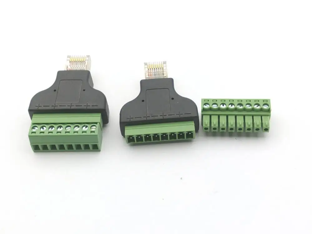 10 шт. RJ45 8P8C Ethernet папа до 8 Pin AV винтовой разъем Клеммный блок для CCTV DVR аксессуар