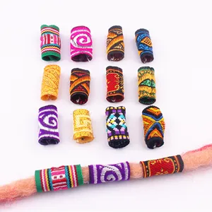 10 шт.лот разноцветные смешанные ткани волосы косы страх дредлок бусины кольца трубка около 5-7 мм Размер отверстия