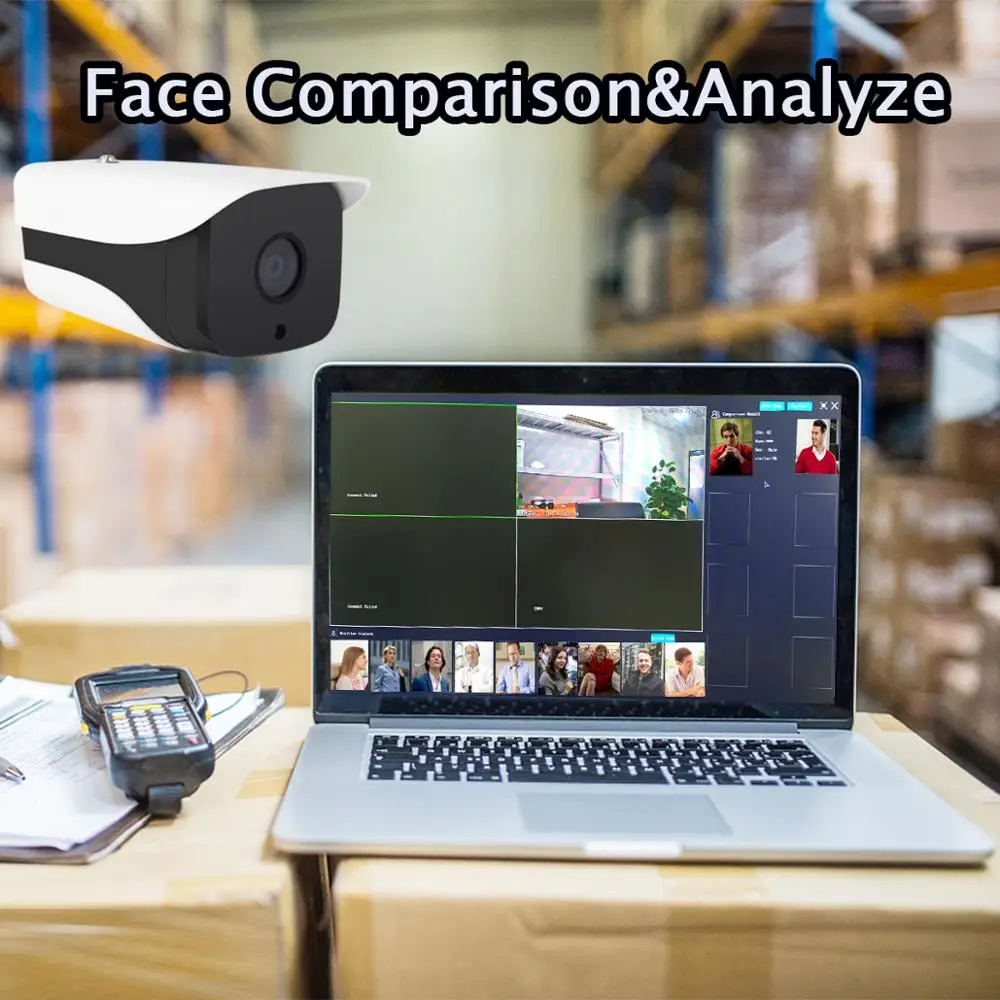 Камера с распознаванием лица система безопасности POE 4 канала 1080P|Камеры