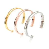 fashion new stainless steel hair band bracelet c shaped open arc groove rubber band titanium steel bracelet bracelet