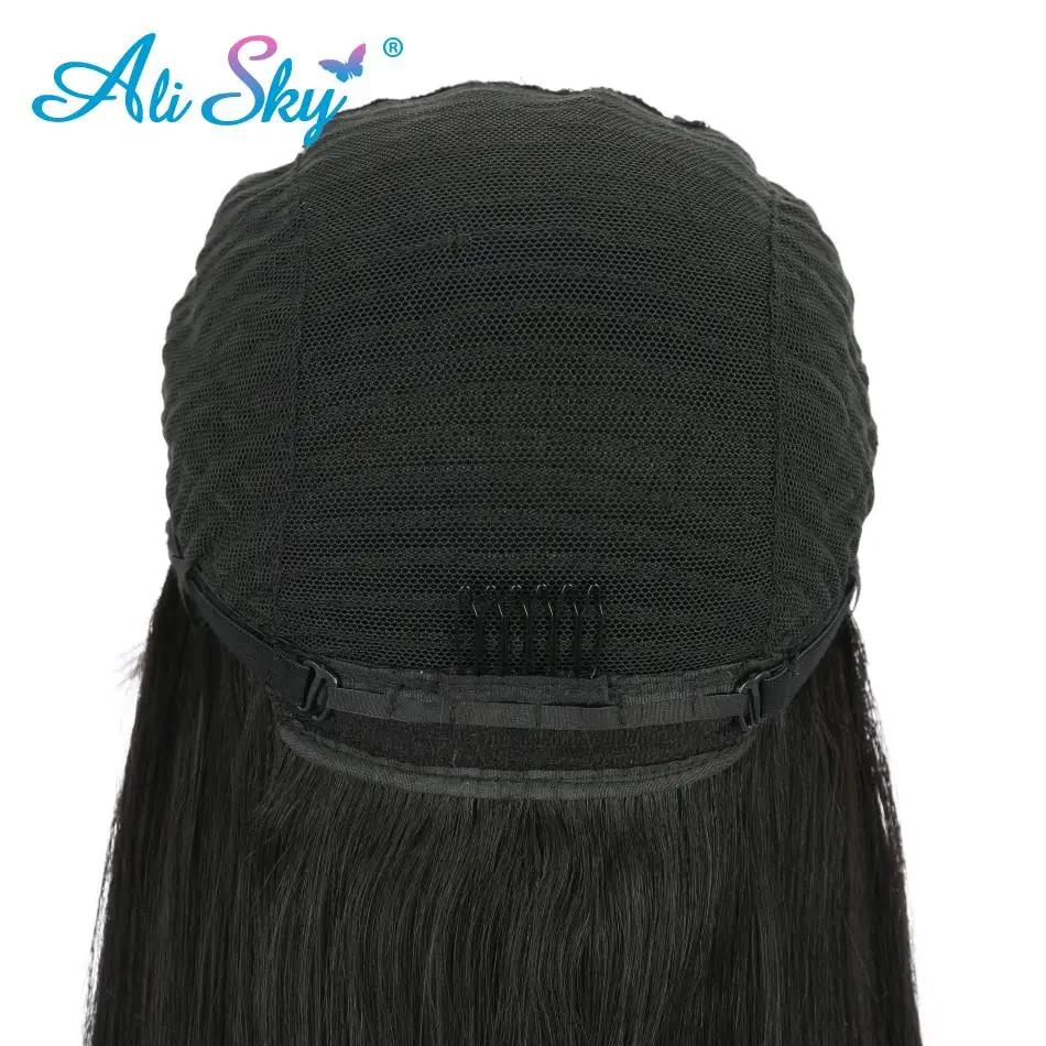 Парик AliSky из прямых человеческих волос с челкой парик полностью машинной работы