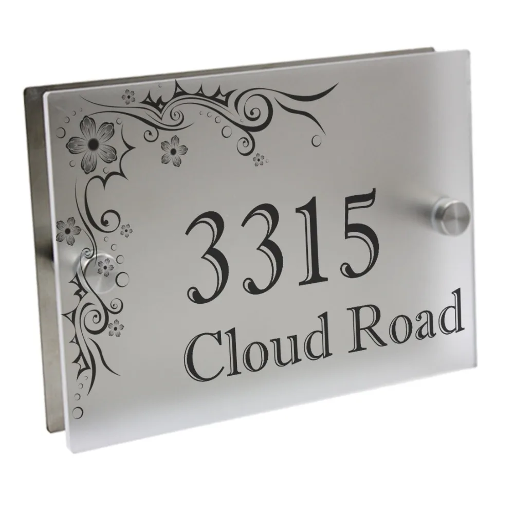 Цветок таблички уличное освещение персонализированные современный дом номер