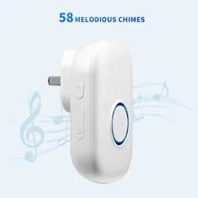 No Need Battery Wireless Doorbell Waterproof Electronic Door Bell LED Flashing Security Alarm Welcome Melodies Mini Button