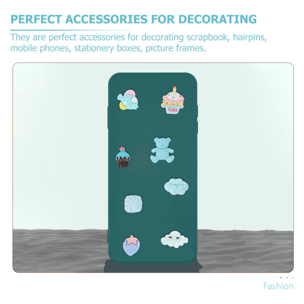 

About 50pcs DIY Phone Case Decors Resin Craft Charm Ornaments Accessories