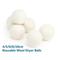 1pc 456810cm reusable wool dryer balls natural fabric softener drying balls washing machine white dry kit ball home