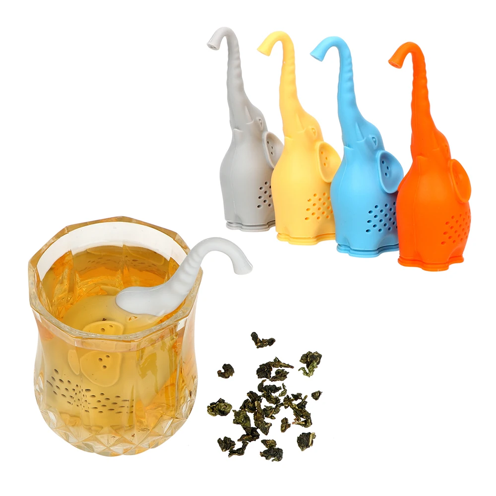

Силиконовый Фильтр в виде слона, фильтр для заваривания чая, ситечко для чая, чайный пакетик, фильтр для трав, специй