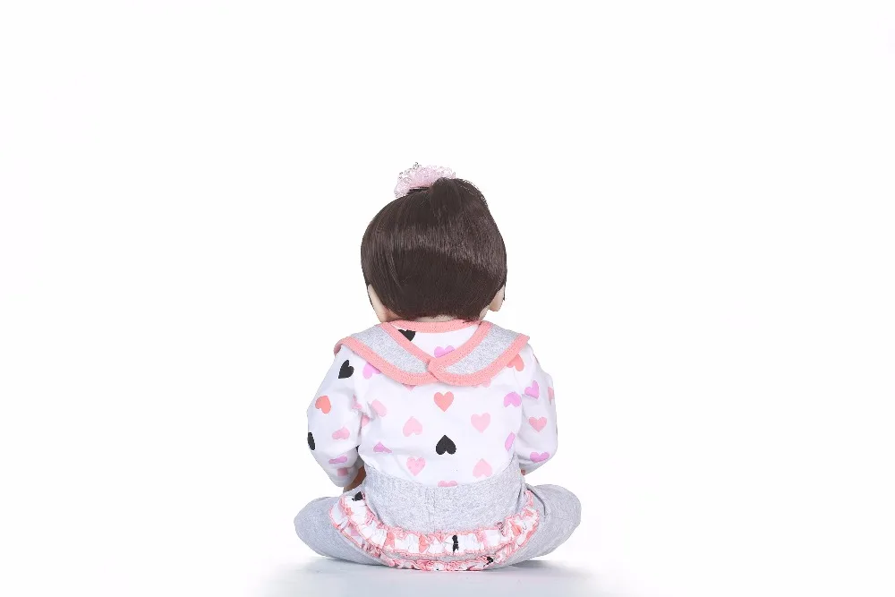 

NPK 55cm full body Silicone reborn Baby Doll Girl Lifelike Baby-Reborn pink Princess Doll Birthday Christmas Gift for girl