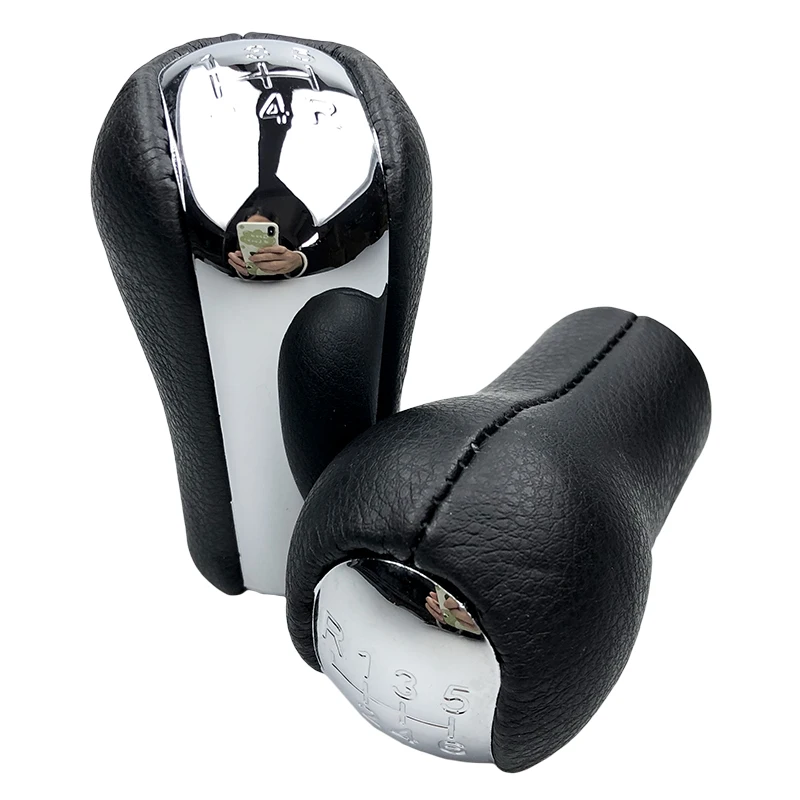 5/6 скоростной хромированный рычаг переключения передач из искусственной кожи