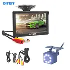 Автомобильный монитор DIYKIT, 5 дюймов, 800x480 HD, водонепроницаемый, 8 x светодиодный, цветной, ночное видение, камера заднего вида с монитором