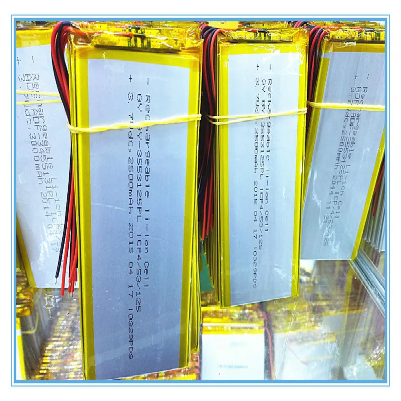 Лучший бренд батареи 3,7 V 2500mah 3553125 литий-полимерная аккумуляторная батарея для Mp4 Mp5 gps PAD Электронная книга планшетный ПК powe