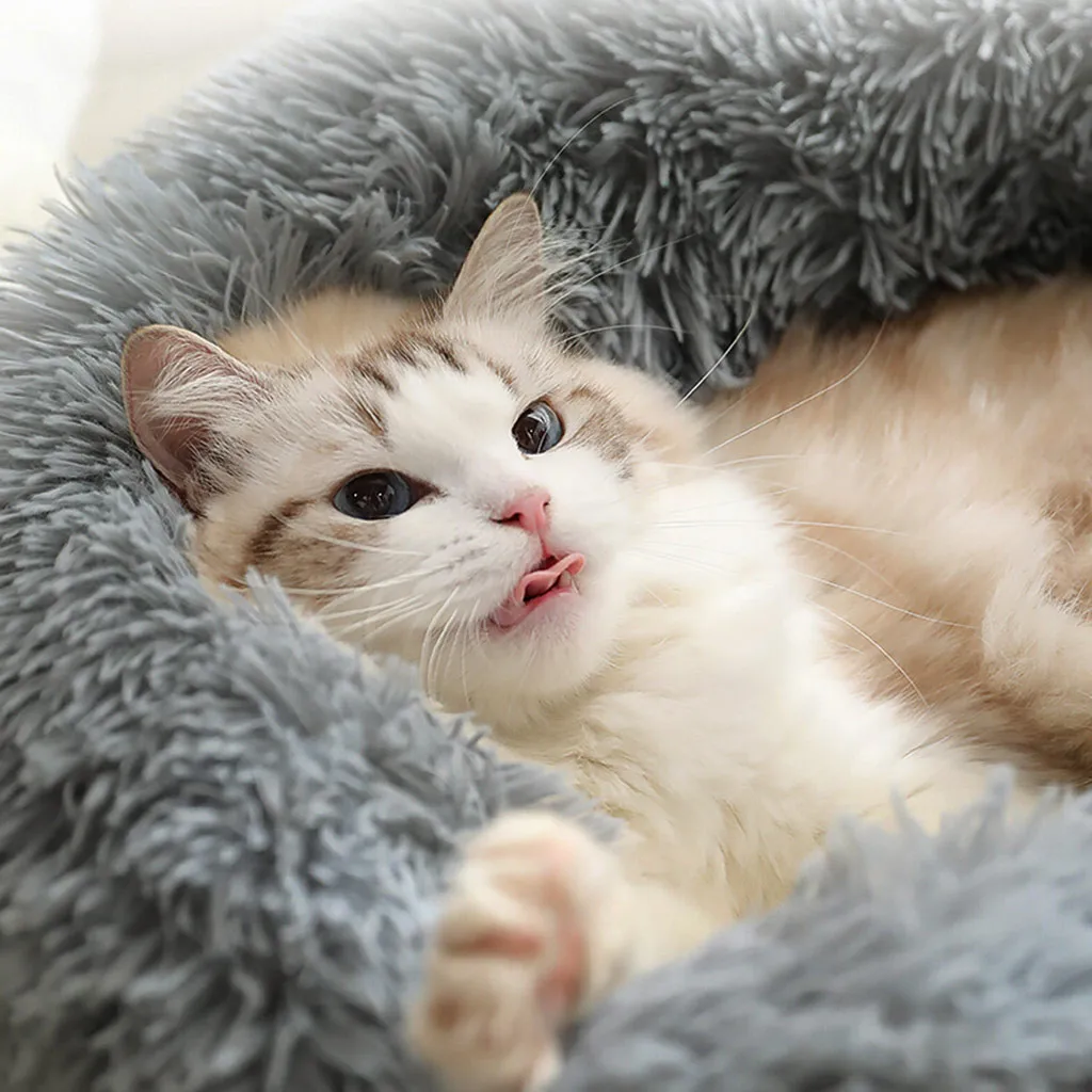 Удлиненном плюше супер мягкая подстилка для животных собачья Конура Круглые