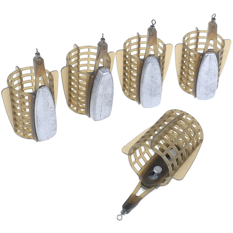 Carp Fishing Feeder Bait Cage Lure Holder Basket Trap with Lead Sinker Tackle 30g/40g/50g/60g/70g | Спорт и развлечения
