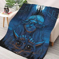 aesthetic woman cat phish throw blanket sherpa blanket cover bedding soft blankets
