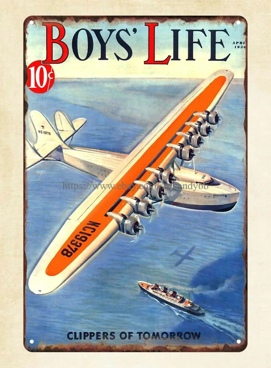 

Коллекция 1936 года, обложка журнала «жизнь мальчика», машинка для стрижки завтра, металлический жестяной знак, домашний налет