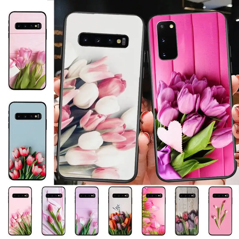 

YNDFCNB Peony tulip Flower pink love Phone Case for Samsung S10 21 20 9 8 plus lite S20 UlTRA 7edge