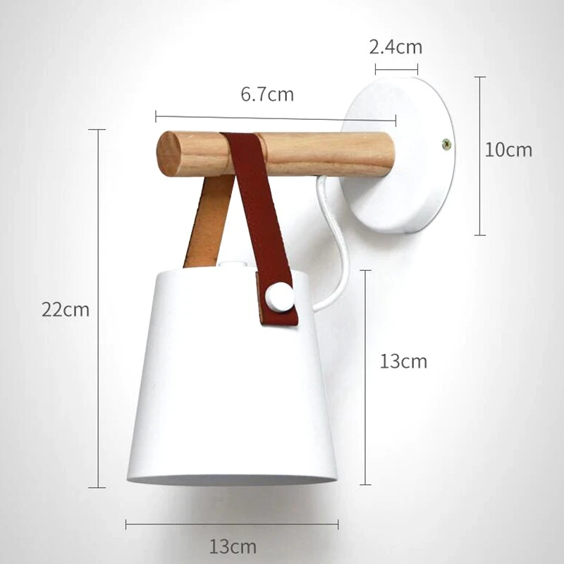 Светодиодная черная настенная лампа из цельного дерева прикроватная детский