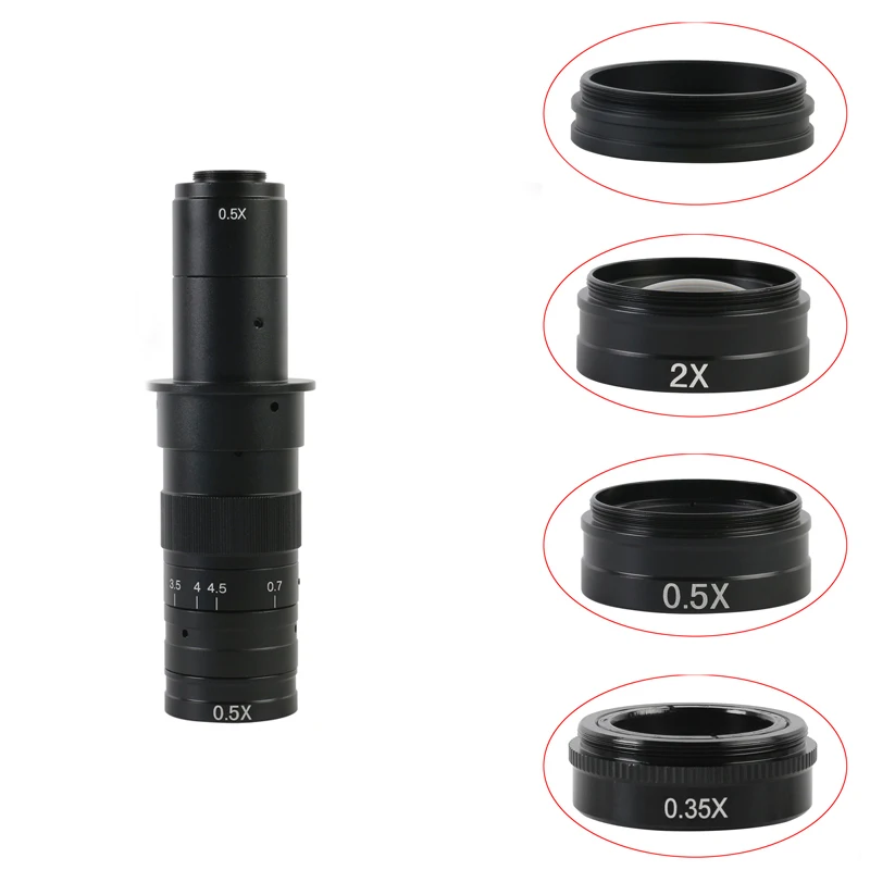 0.3X 0.35X 1X 0.5X 2.0X Вспомогательный объектив Barlow для 120X/180X/300X C-Mount промышленный зум-объектив