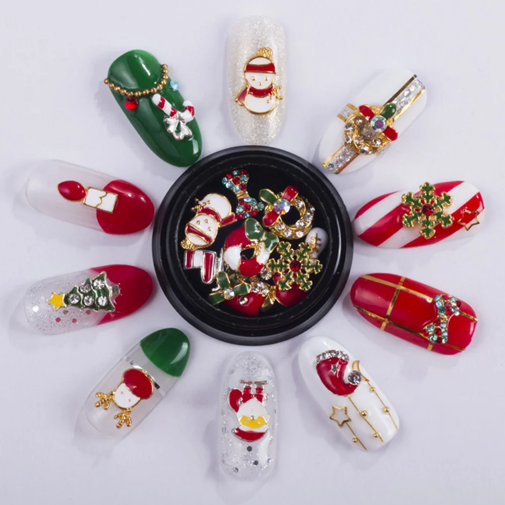 

20 шт., новогодние украшения для ногтей