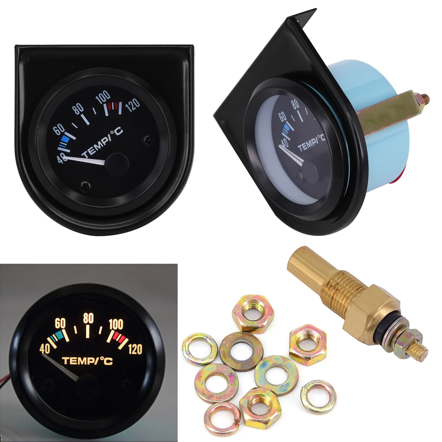 Макс. 0.3A датчик температуры воды 2 дюйма 52 мм Температура автомобиля цифровой