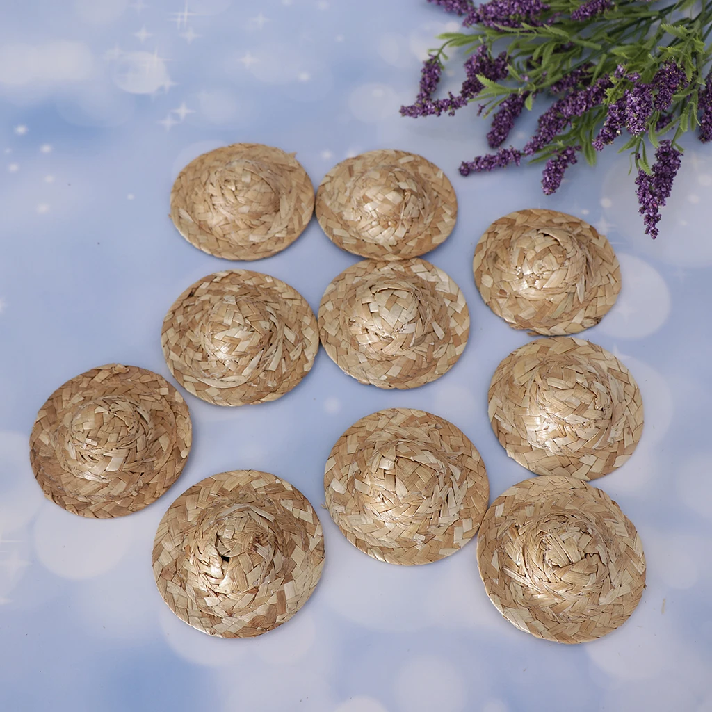 10 шт. вязаная соломенная шляпа котелок кукольная шапка для салонов Blythe Doll Accs