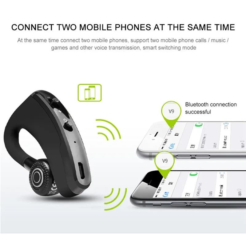 Беспроводная гарнитура V9 Bluetooth 4 1 Hands Free для Samsung и iPhone|Наушники гарнитуры| |