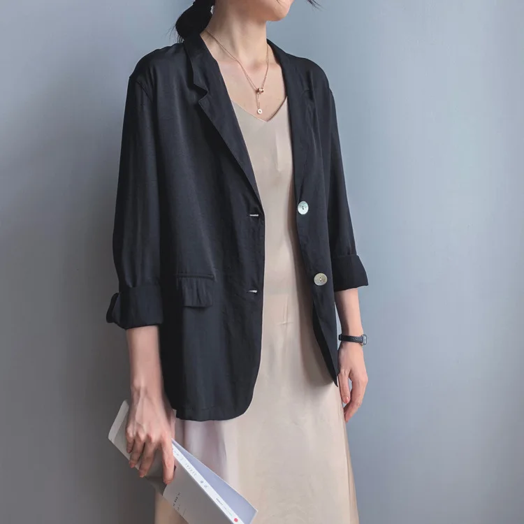 Новинка 2020 женский весенний Блейзер пальто с отложным воротником женское