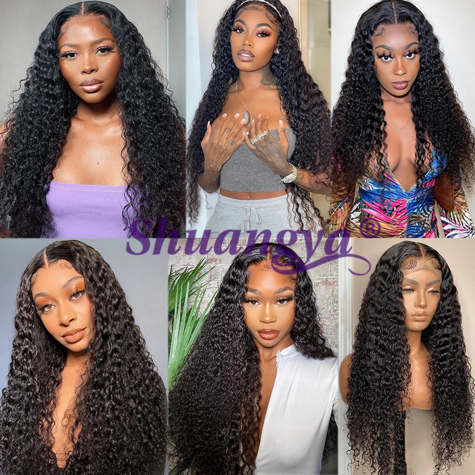 Парик из натуральных человеческих волос с прозрачной кружевной волной 28-30 дюймов