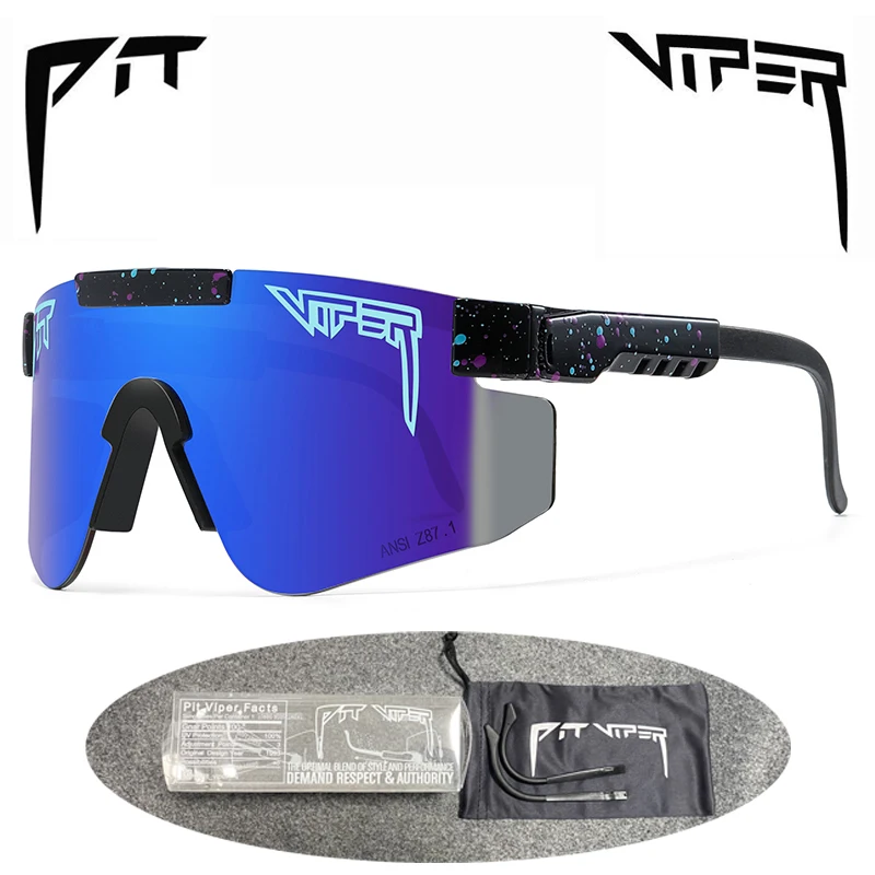 

PIT VIPER Outdoor Cycling Glasses Double Legs UV400 Sports Eyewear Bike Bicycle Sunglasses Wide Men Women Mtb Goggles with Case