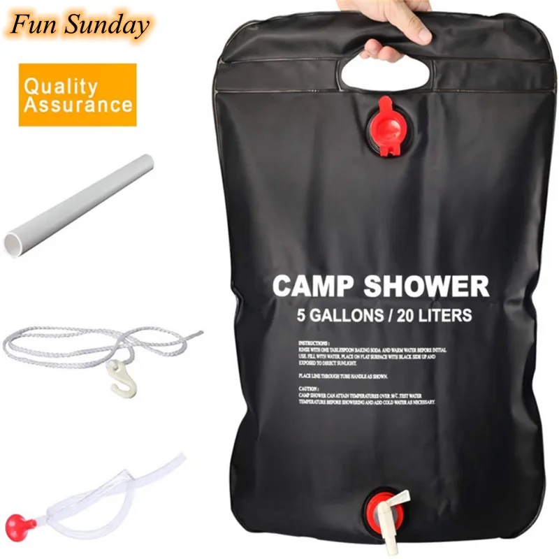 

20L Water Bag Portable Solar Heated Shower Bag Outdoor Bathing Bag for Camping Hiking Bbq Water Storage