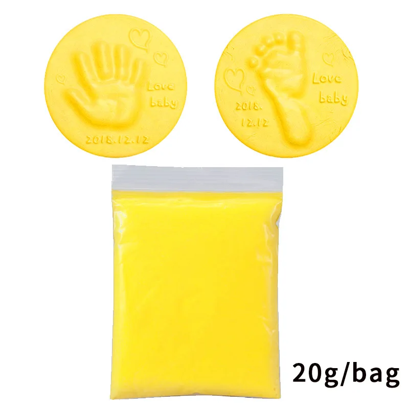 

1@# Baby Care Air Drying Soft Clay Baby Handprint Footprint Imprint Kit Casting Parent-Child Hand Inkpad Fingerprint Kids Toys