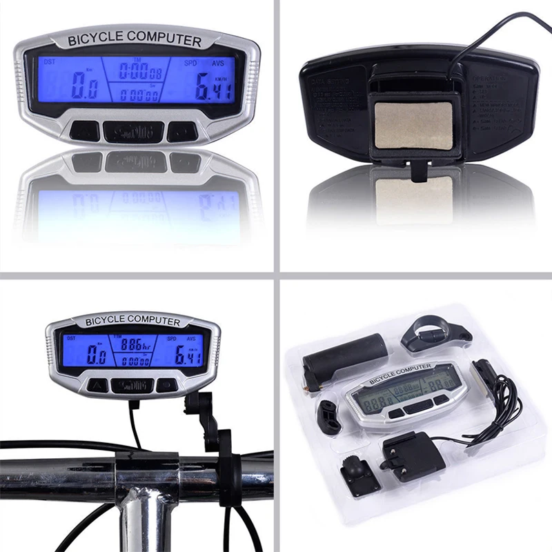 

Bicycle Computer Bike Speedometer LCD Backlight Automatic Wake-up Multifunctions Waterproof Bicycle Odometer Cycling Stopwatch