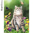 Evershine Алмазная мозаика кошка вышивка крестиком Алмазная вышивка животные картина стразы Алмазная живопись бабочка домашнего декора искусство стены