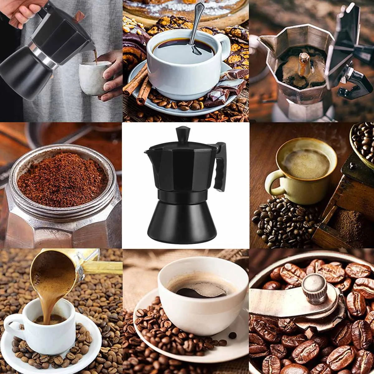 

Coffee Maker Aluminum Mocha Espresso Percolator Pot Coffee Maker Moka Pot 3cup/6cup Stovetop Coffee Maker