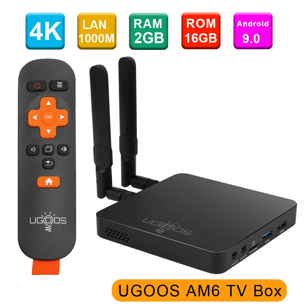 UGOOS AM6 Android 9 0 Smart tv Box S922X DDR4 2 Гб ОЗУ 16 ПЗУ 4G и 5G WiFi 1000M LAN BT5.0 4K HD Домашний медиаплеер