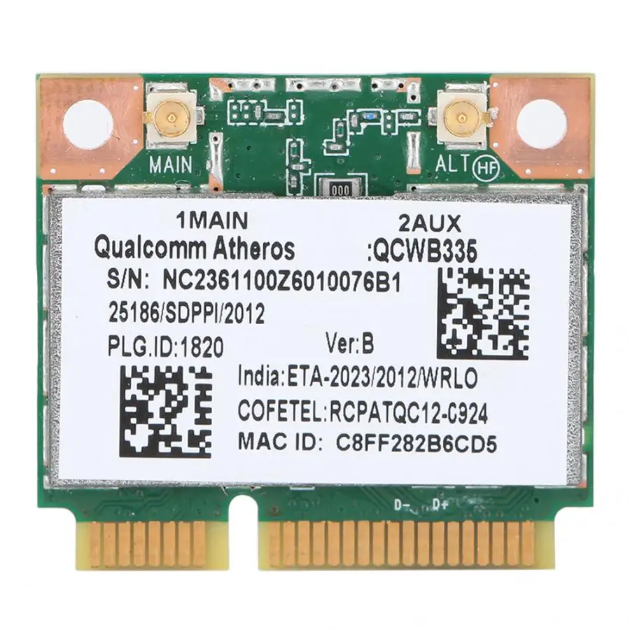 Беспроводная сетевая карта Qualcomm Atheros AR9565 QCWB335 150 м Mini PCI E Bluetooth универсальная