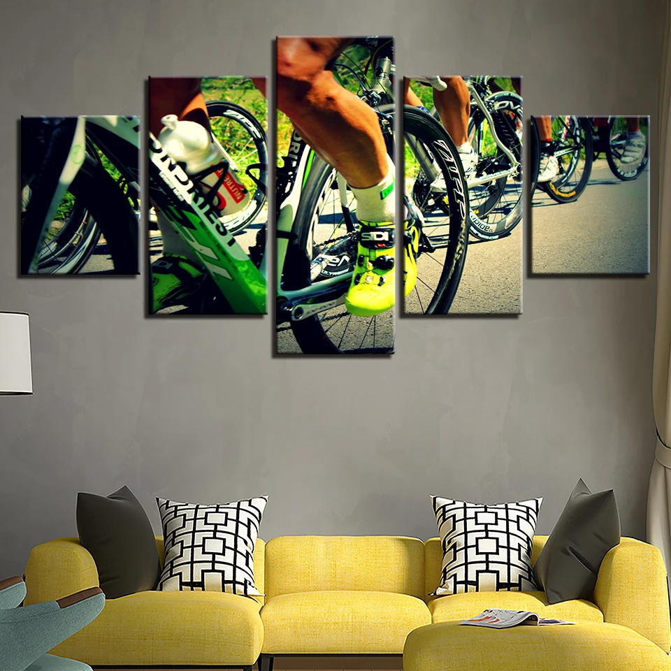 5 шт. велосипедные кросс кантри виды спорта картины для спортзала холст