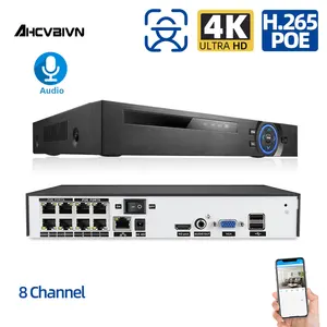 ahcvbivn h 265 8ch poe nvr security ip camera video surveillance cctv system p2p 8mp5mp network video recorder face detect free global shipping