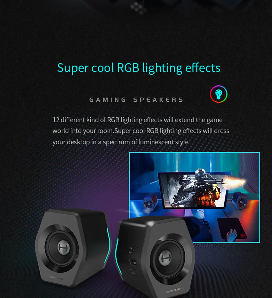 EDIFIER G2000 игровой динамик Bluetooth USB звуковая карта AUX вход 16 Вт RMS Выходная мощность 2,75 дюймов полный диапазон