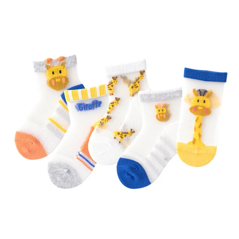 

5Pairs/lot 0-12 Kids Socks Summer Cotton Jacquard Baby Socks Girls Mesh Cute Boy Toddler Socks Children Clothe Accessories