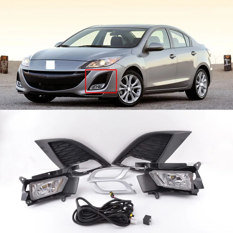 CAPQX 1 комплект для Mazda 3 Mazda3 BL 2010-2015 переднего бампера DRL Дневной светильник тумана